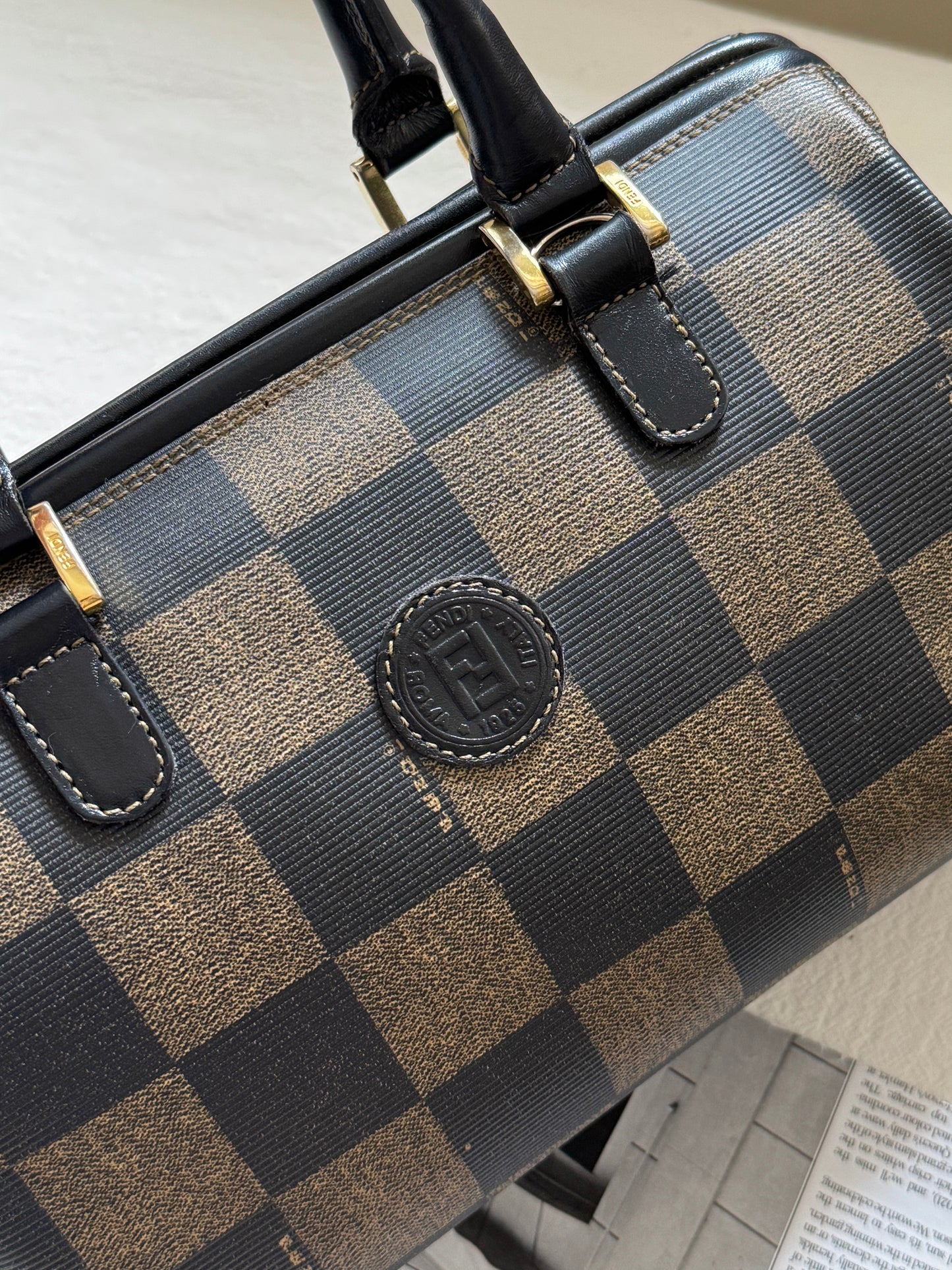 Vintave Fendi 棋盤格boston♟️