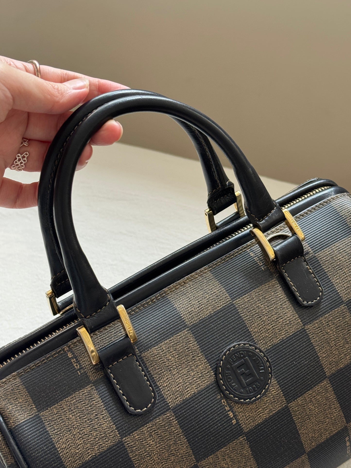 Vintave Fendi 棋盤格boston♟️
