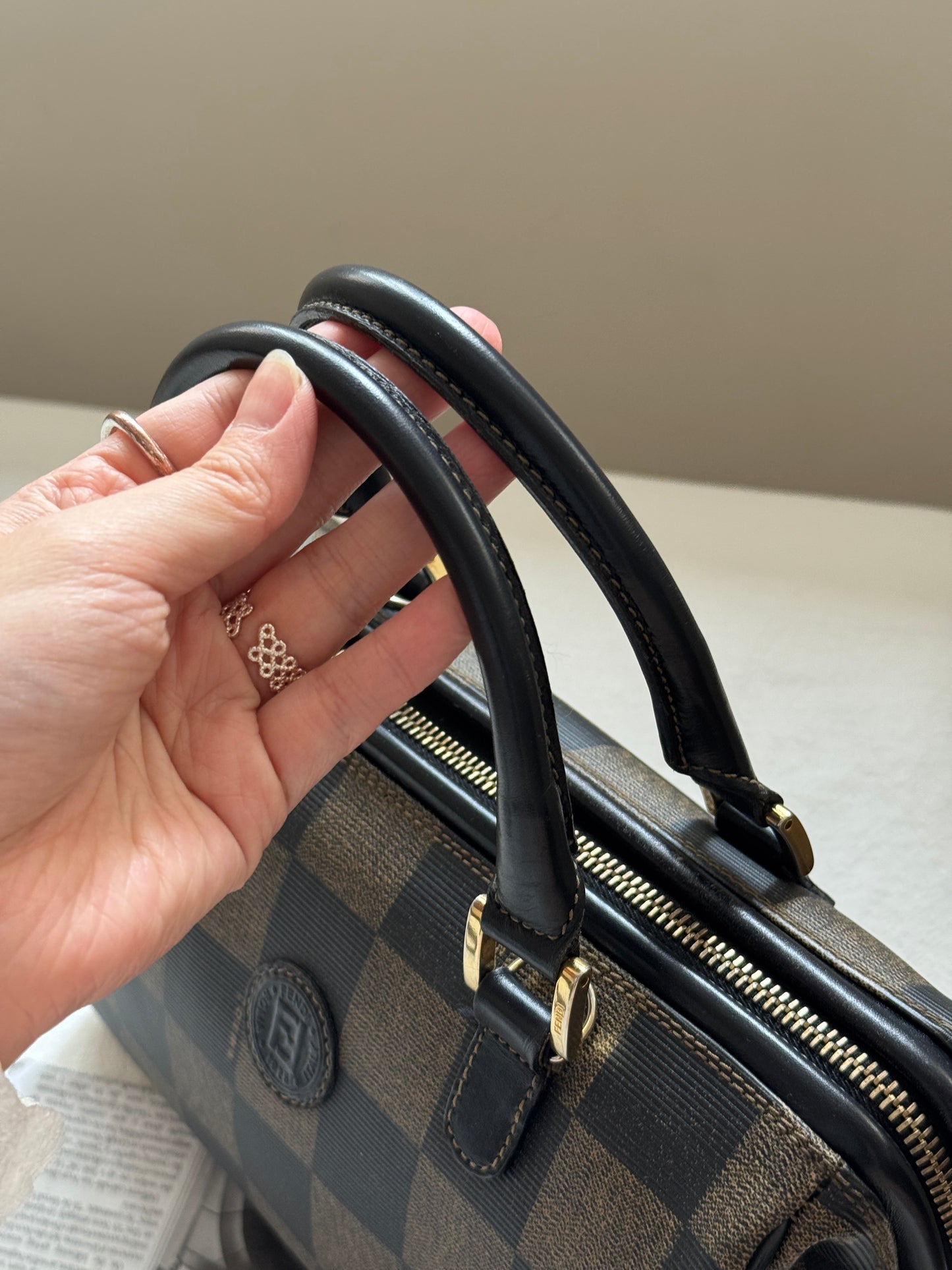 Vintave Fendi 棋盤格boston♟️