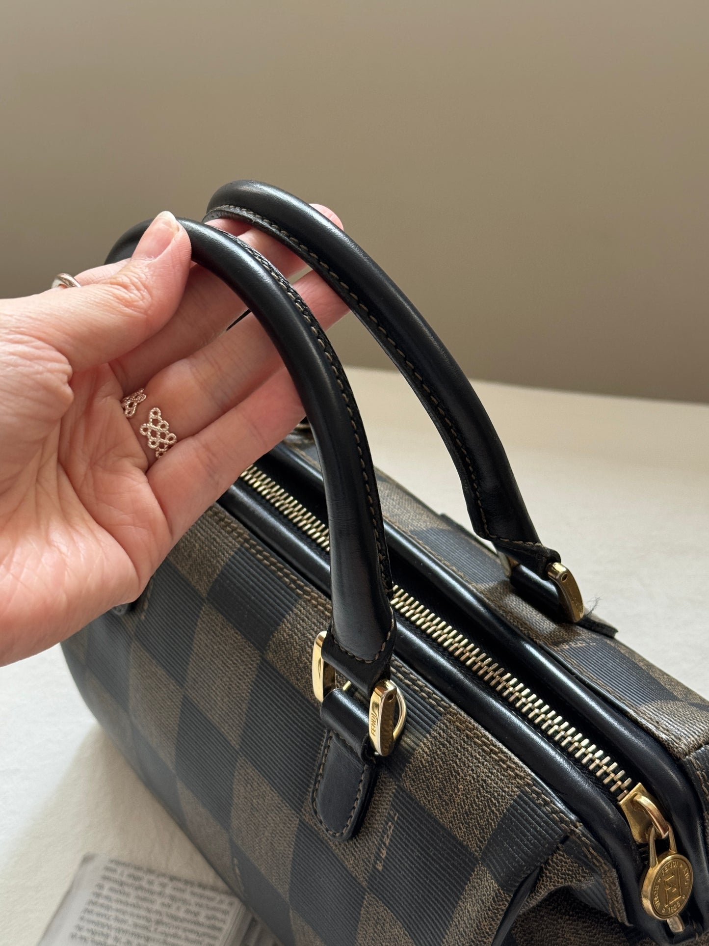 Vintave Fendi 棋盤格boston♟️