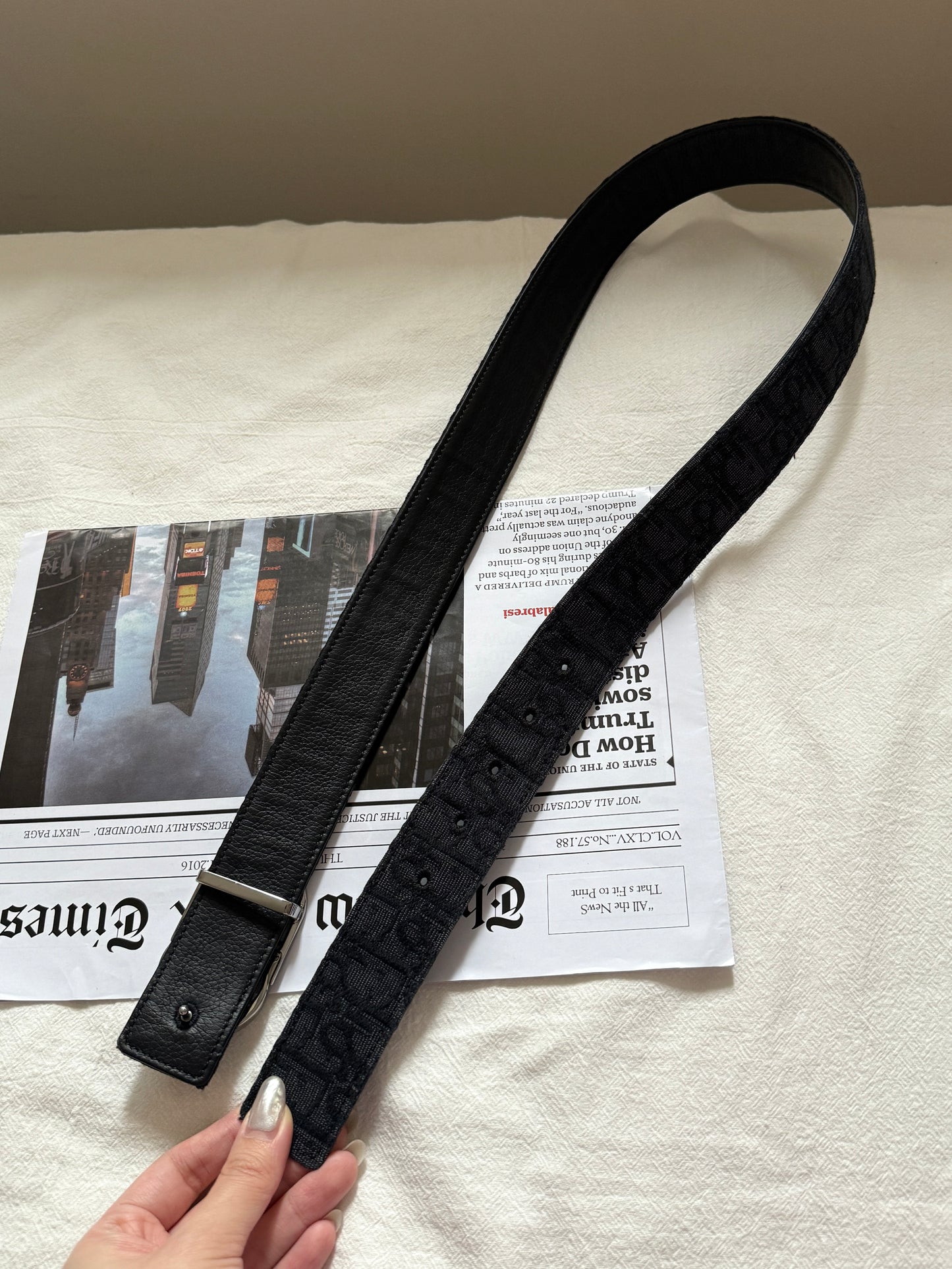 Vintage Dior銀扣暗花belt