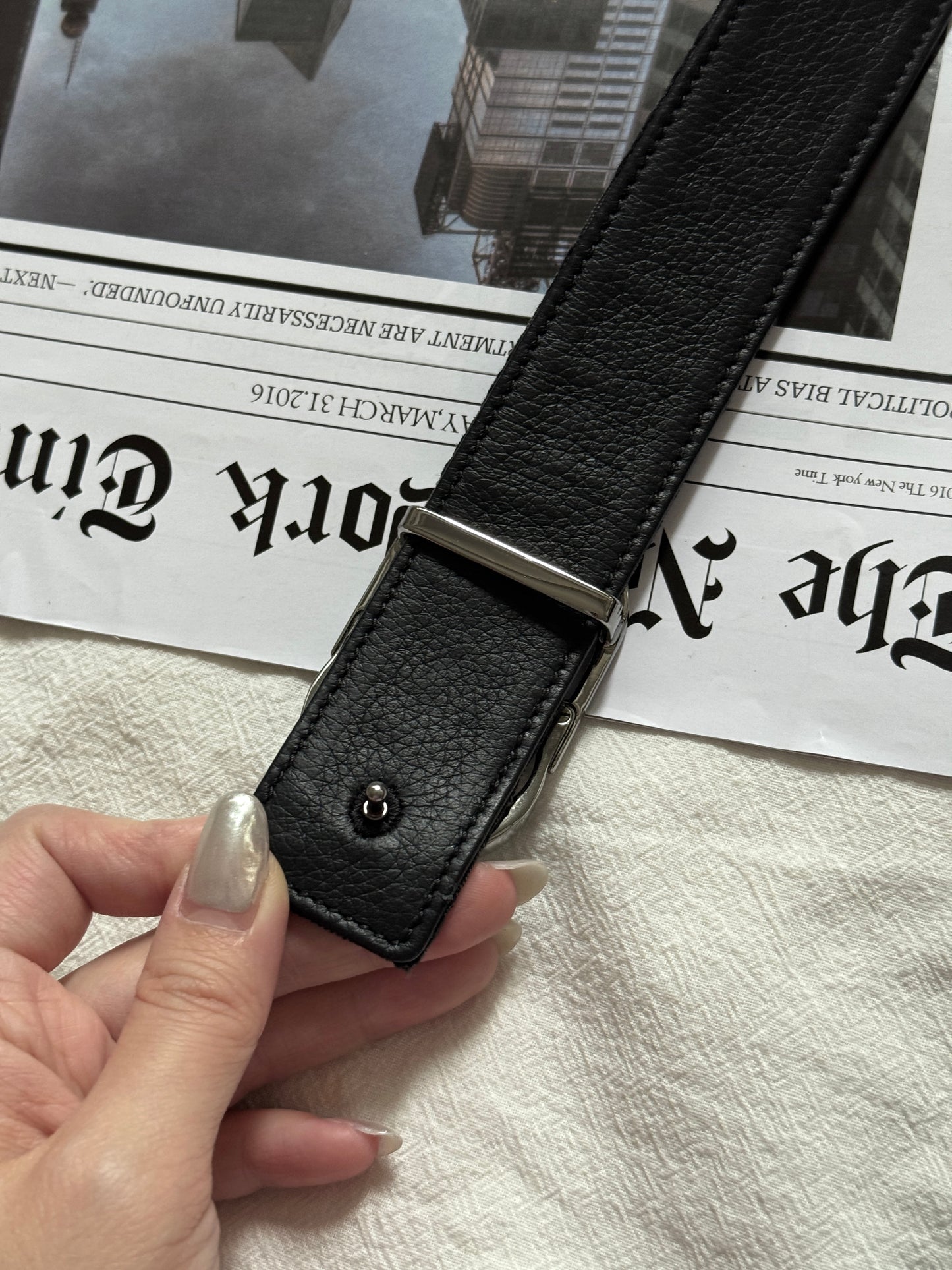 Vintage Dior銀扣暗花belt