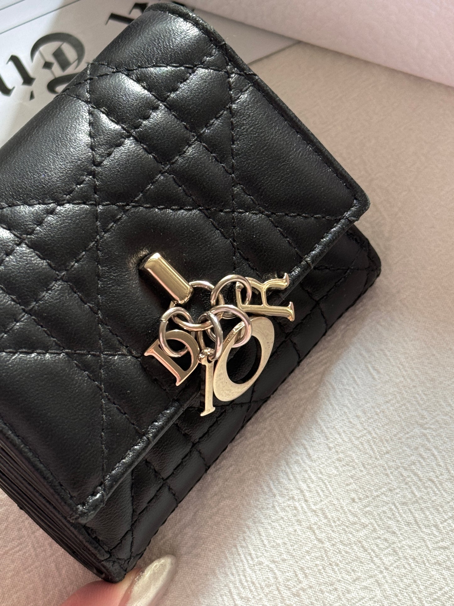 Pre-owned Dior cannage wallet