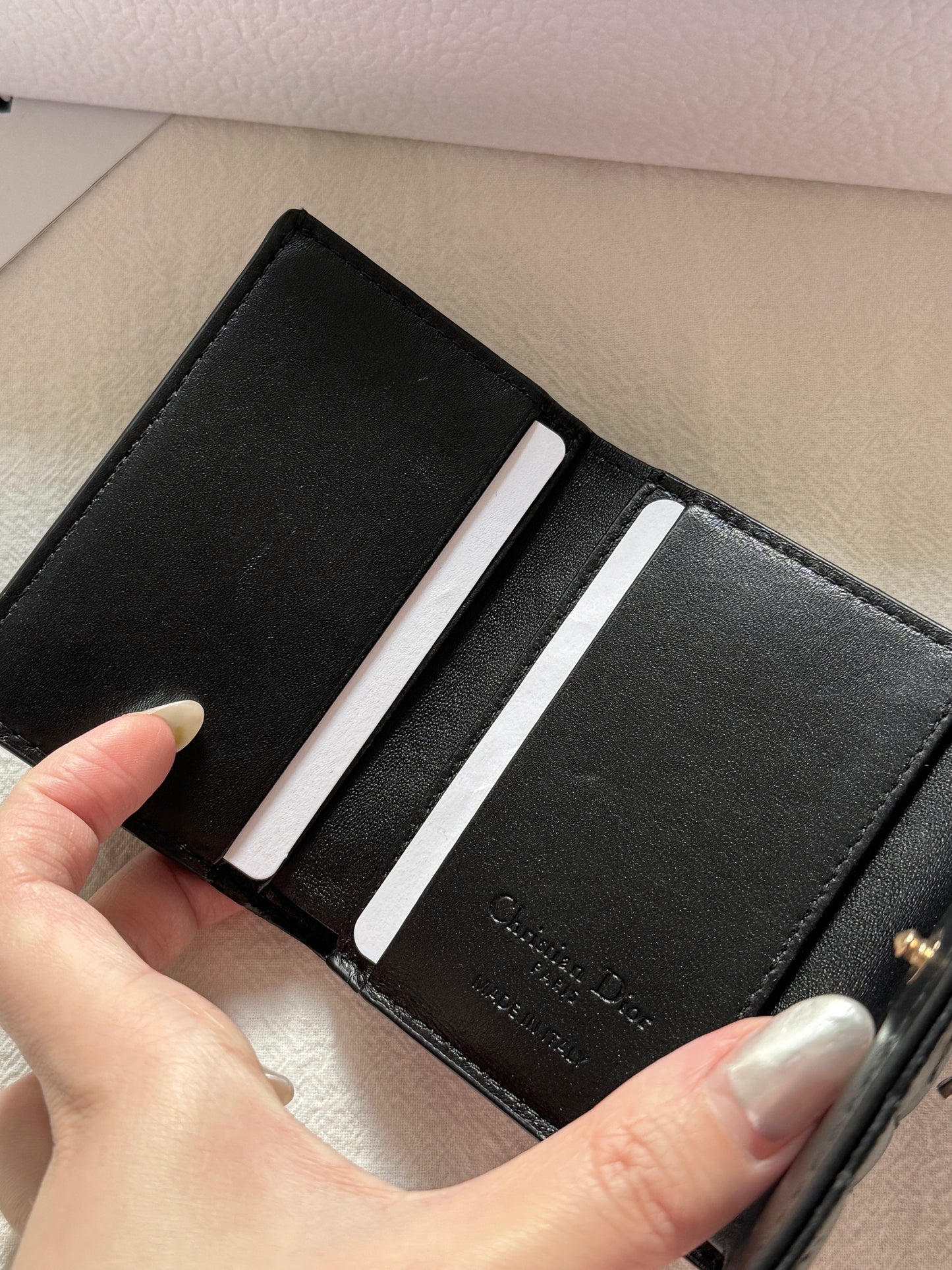 Pre-owned Dior cannage wallet