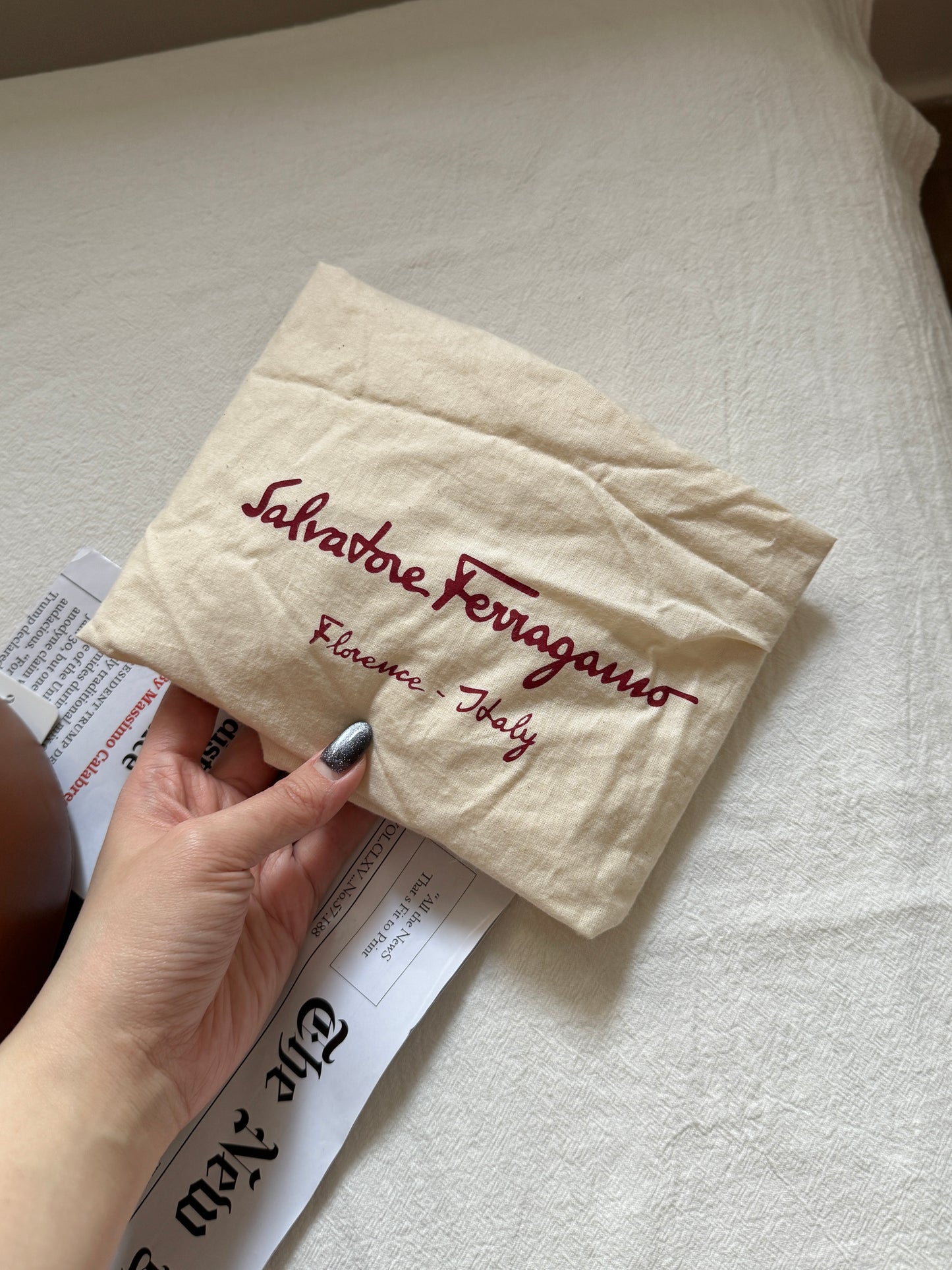 Vintage Salvatore Ferragamo馬蹄大金扣斜背包🍮