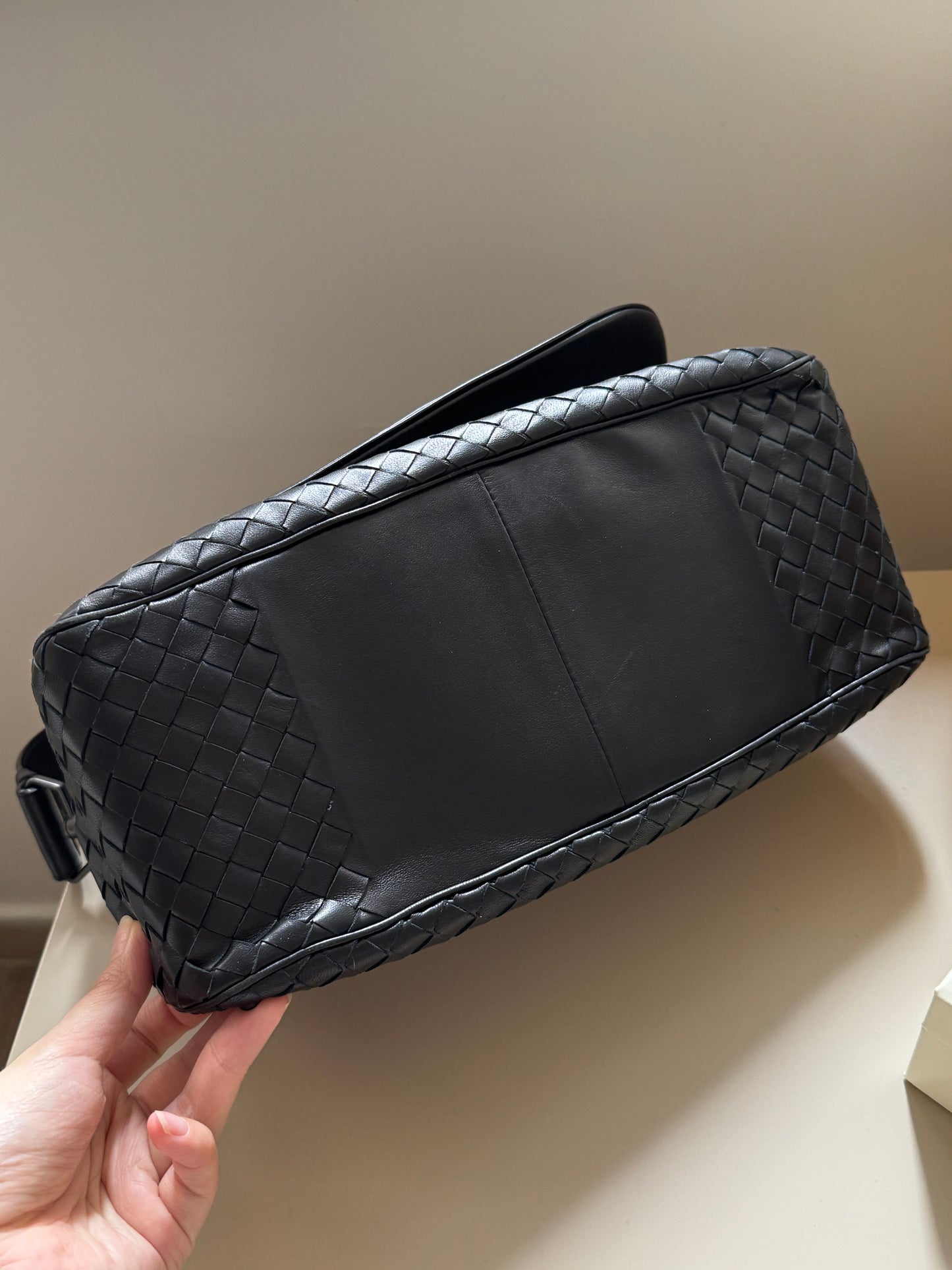 Vintage Bottega Veneta so black double flap baguette🥖