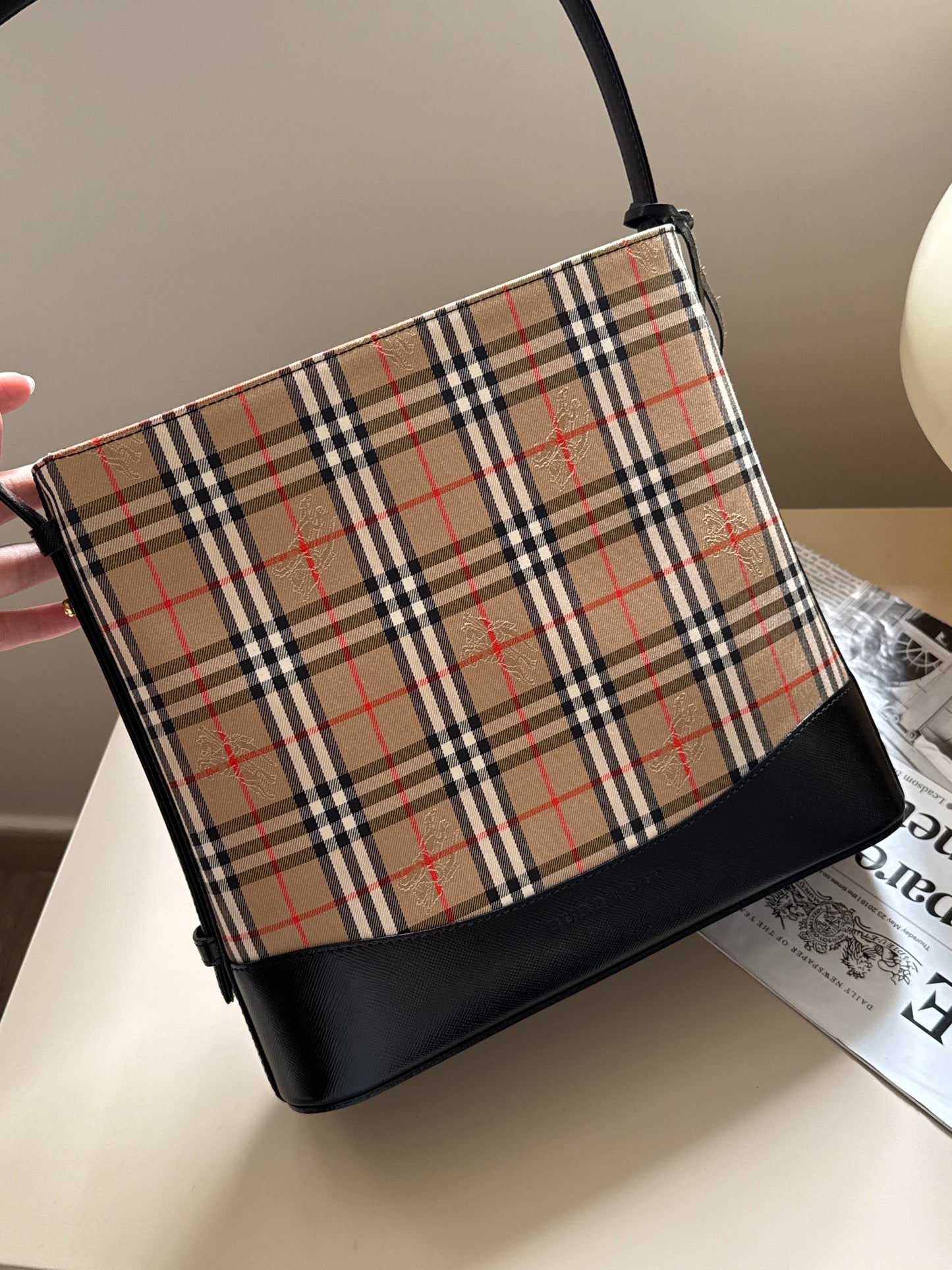 Vintage Burberry 戰馬格紋shoulder bag🪐