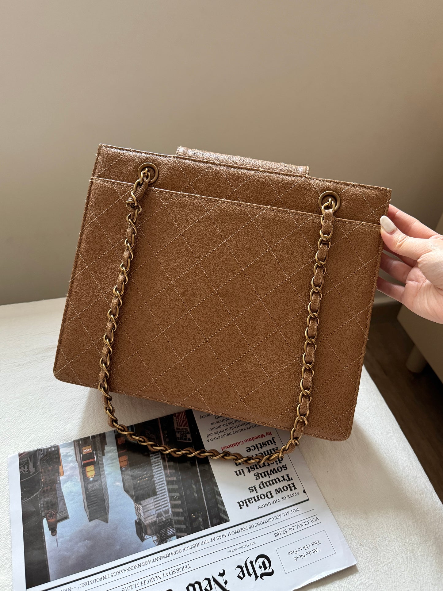 Vintage Chanel wild stitch荔枝牛皮tote bag🧋