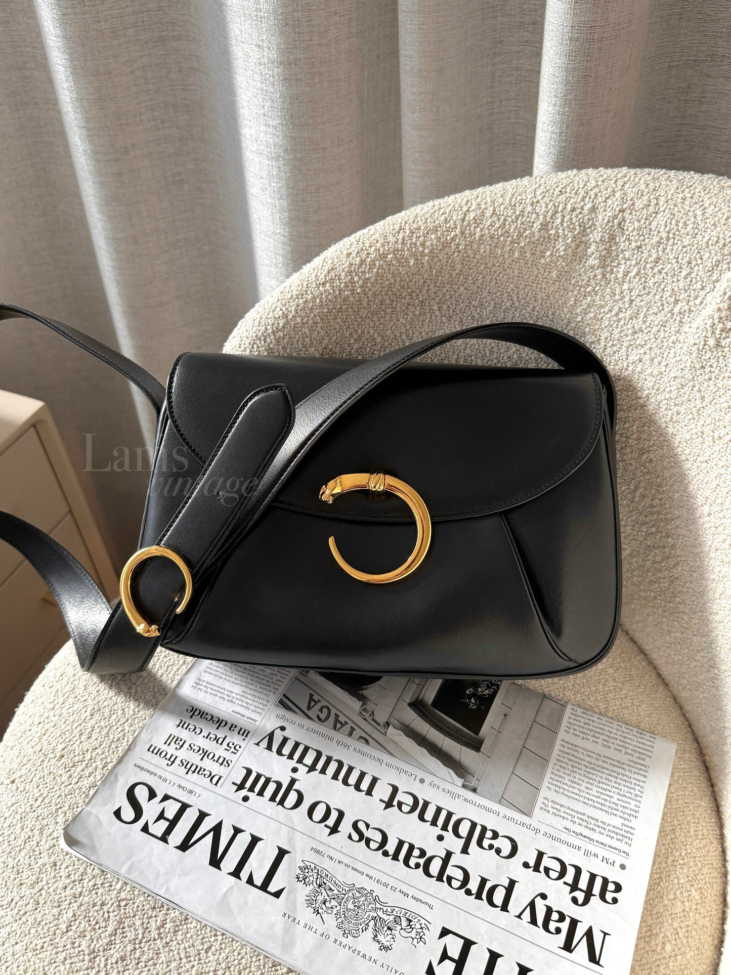 Vintage Cartier豹頭金扣crossbody bag