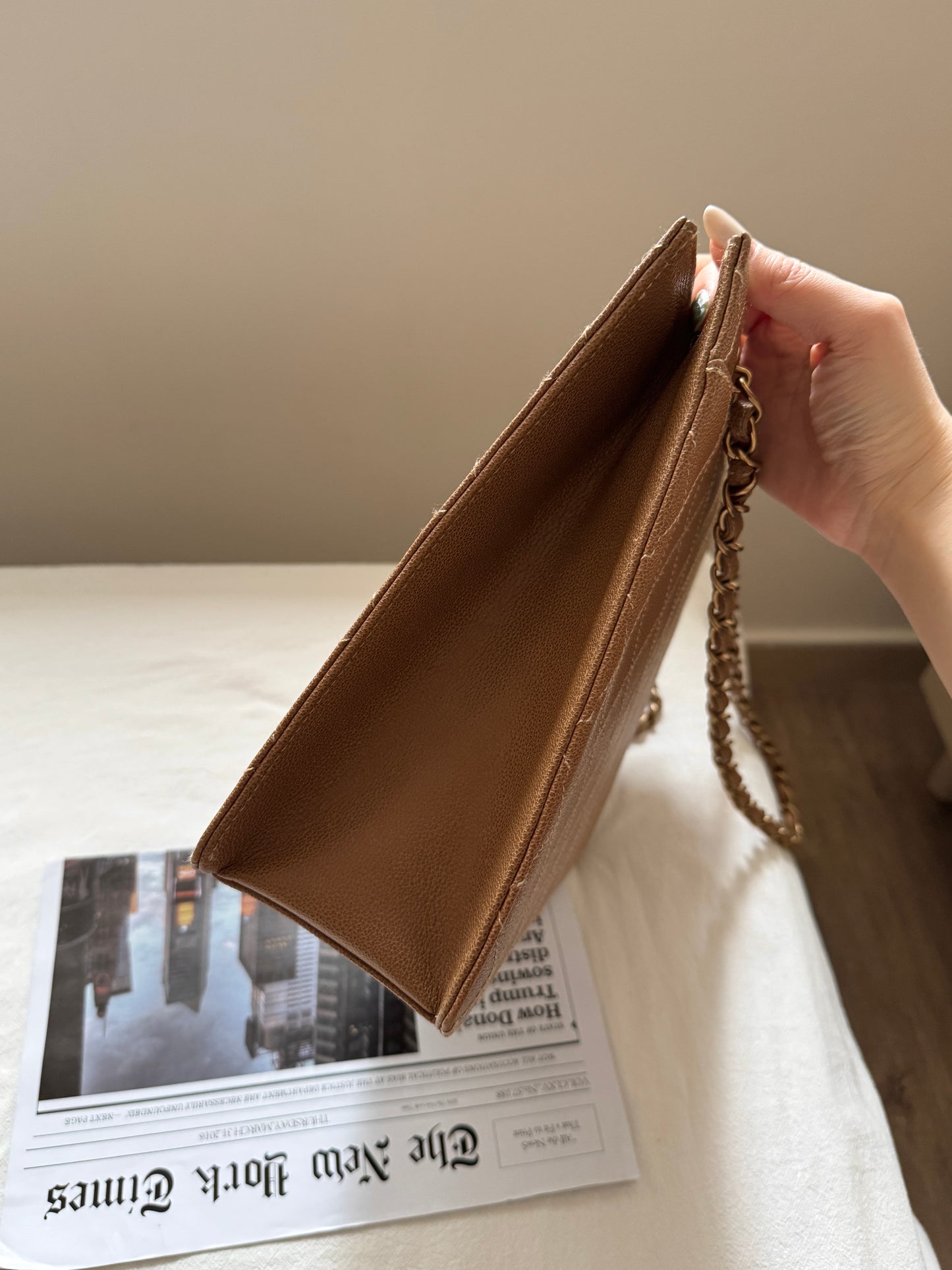 Vintage Chanel wild stitch荔枝牛皮tote bag🧋