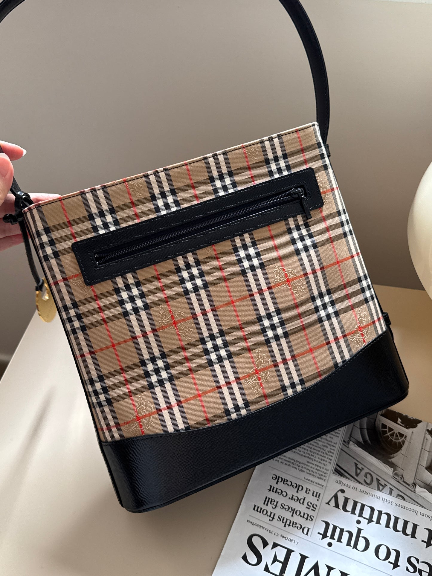 Vintage Burberry 戰馬格紋shoulder bag🪐