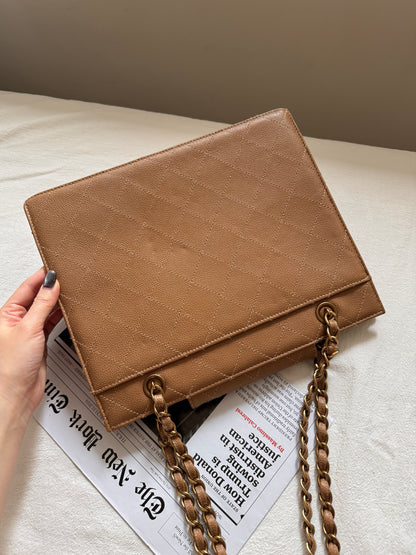 Vintage Chanel wild stitch荔枝牛皮tote bag🧋