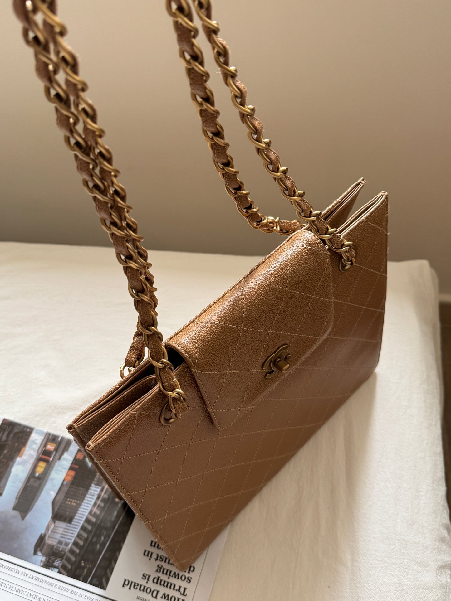 Vintage Chanel wild stitch荔枝牛皮tote bag🧋