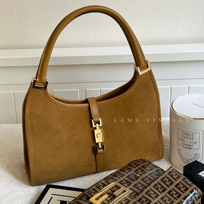 Vintage Gucci caramel suede jackie bag