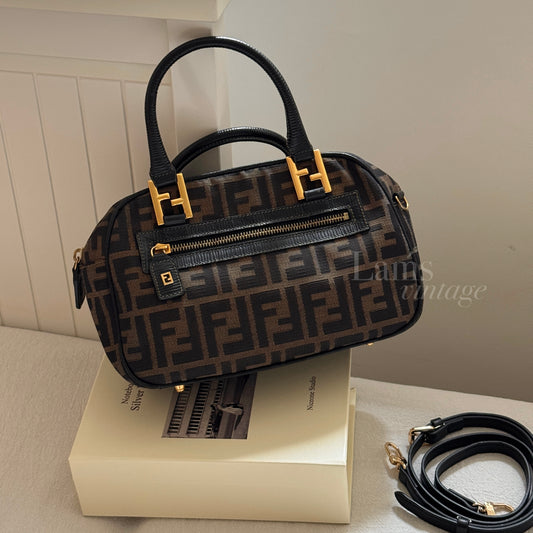 Vintage Fendi FF金扣老花2way bag🍂