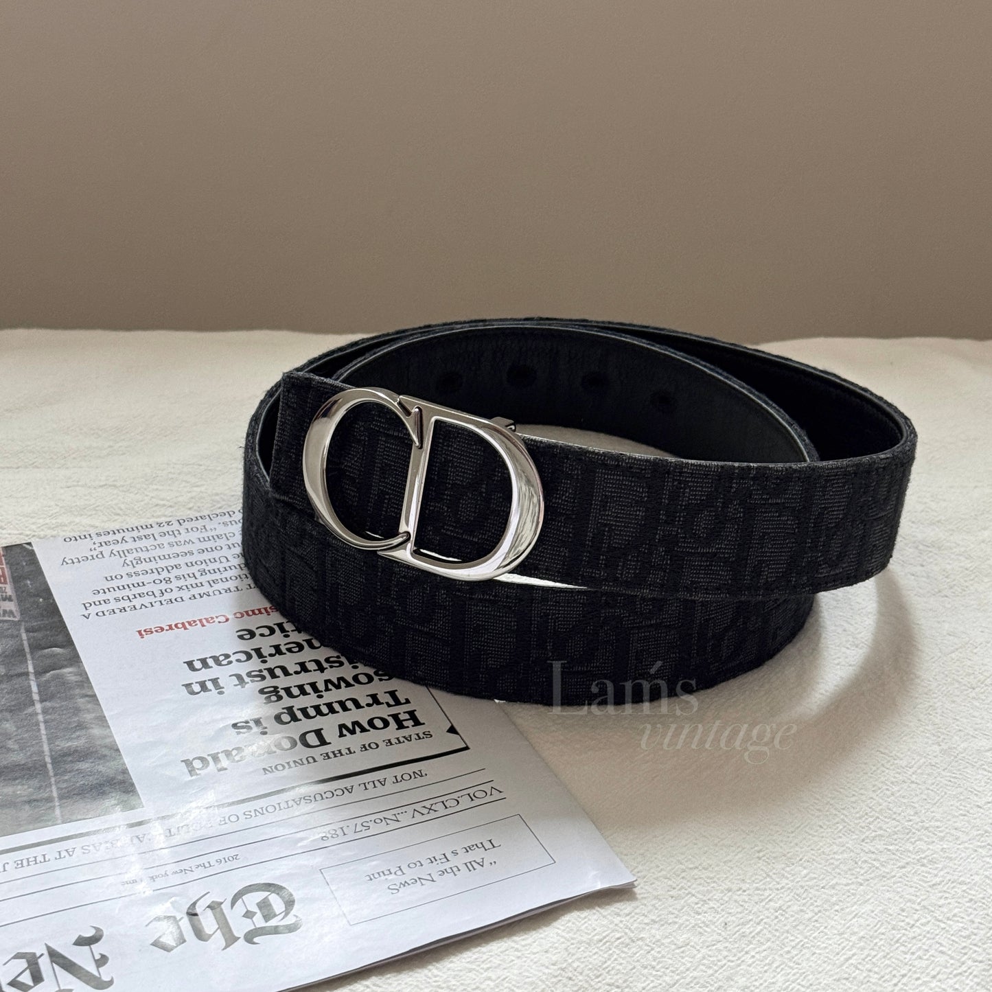 Vintage Dior銀扣暗花belt