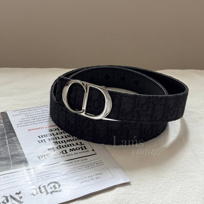 Vintage Dior銀扣暗花belt