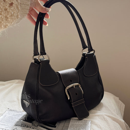 Vintage P r a d a機車hobo bag🏍️