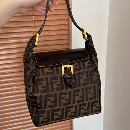 Vintage F e n d i 金扣✨zucca square bag