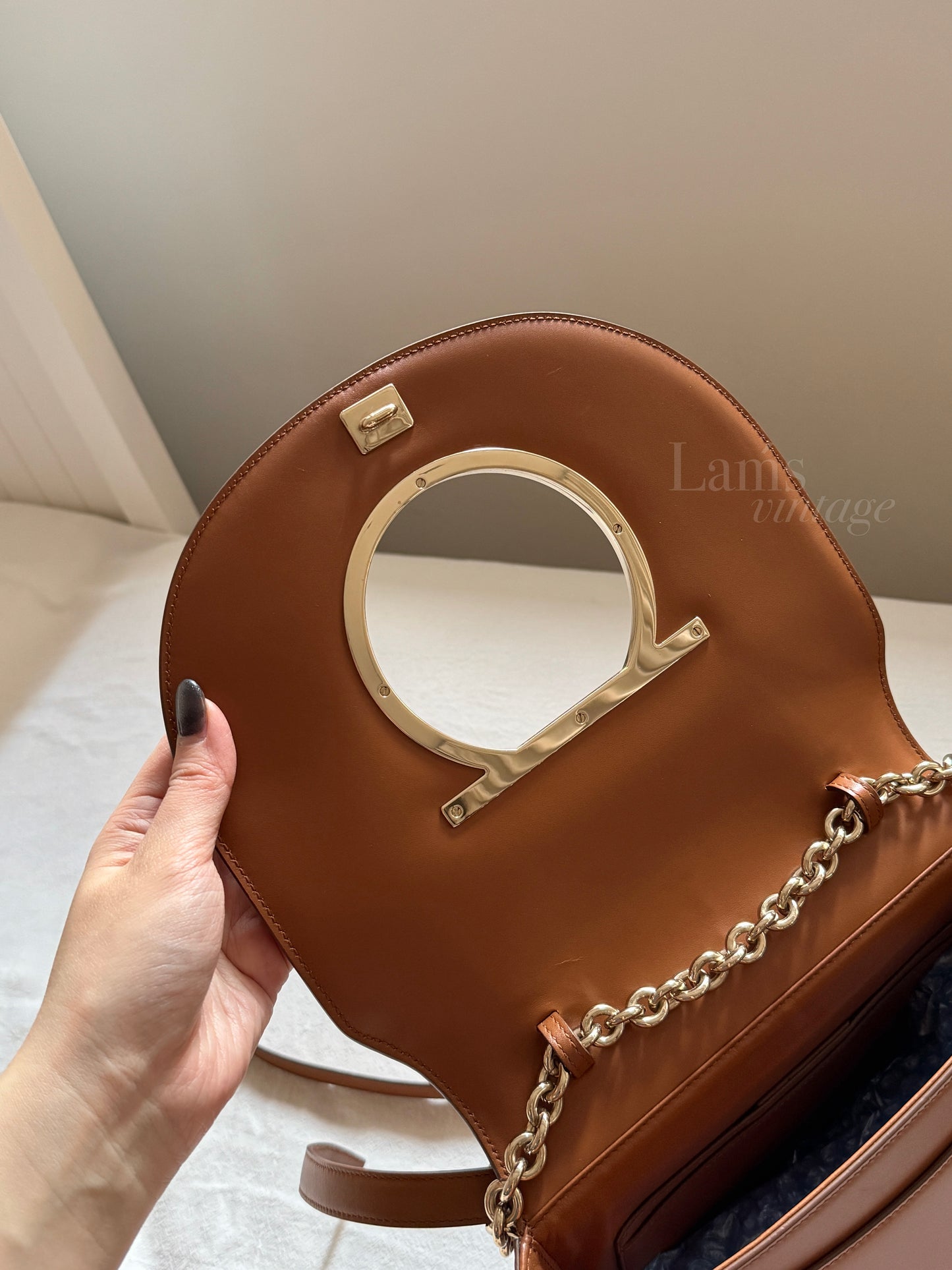 Vintage Salvatore Ferragamo馬蹄大金扣斜背包🍮