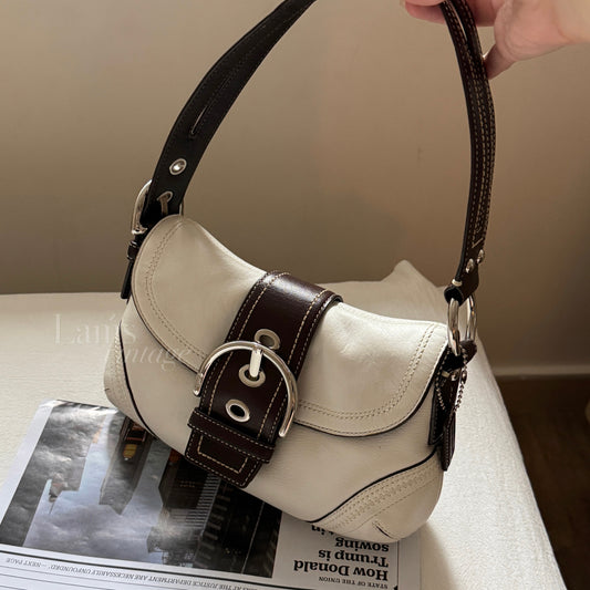 近新保存品！Vintage Coach拼色碗豆包