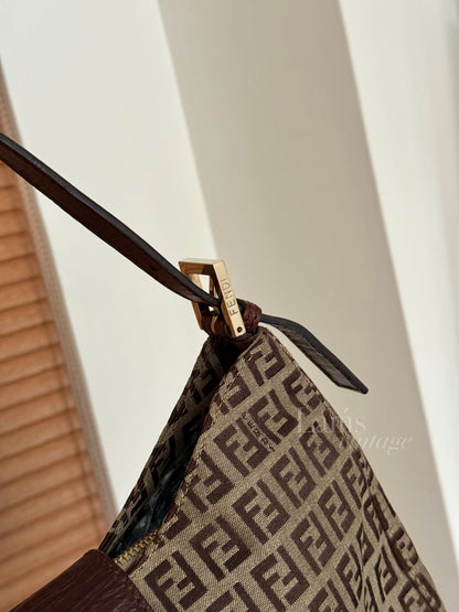 Vintage Fendi 金扣brown zucchino hobo💫