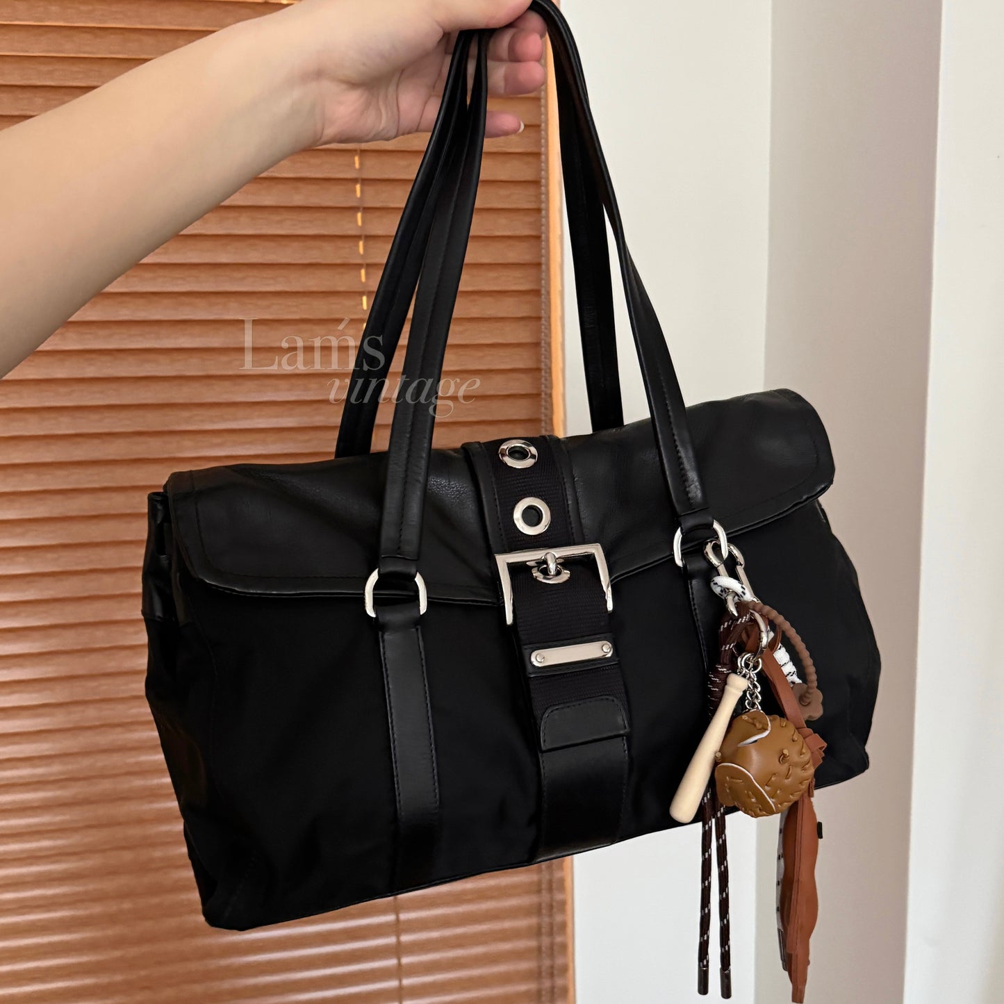 Vintage Prada nylon leather baguette🥖