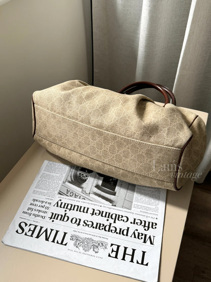 Vintage Gucci monogram canvas tote🐻