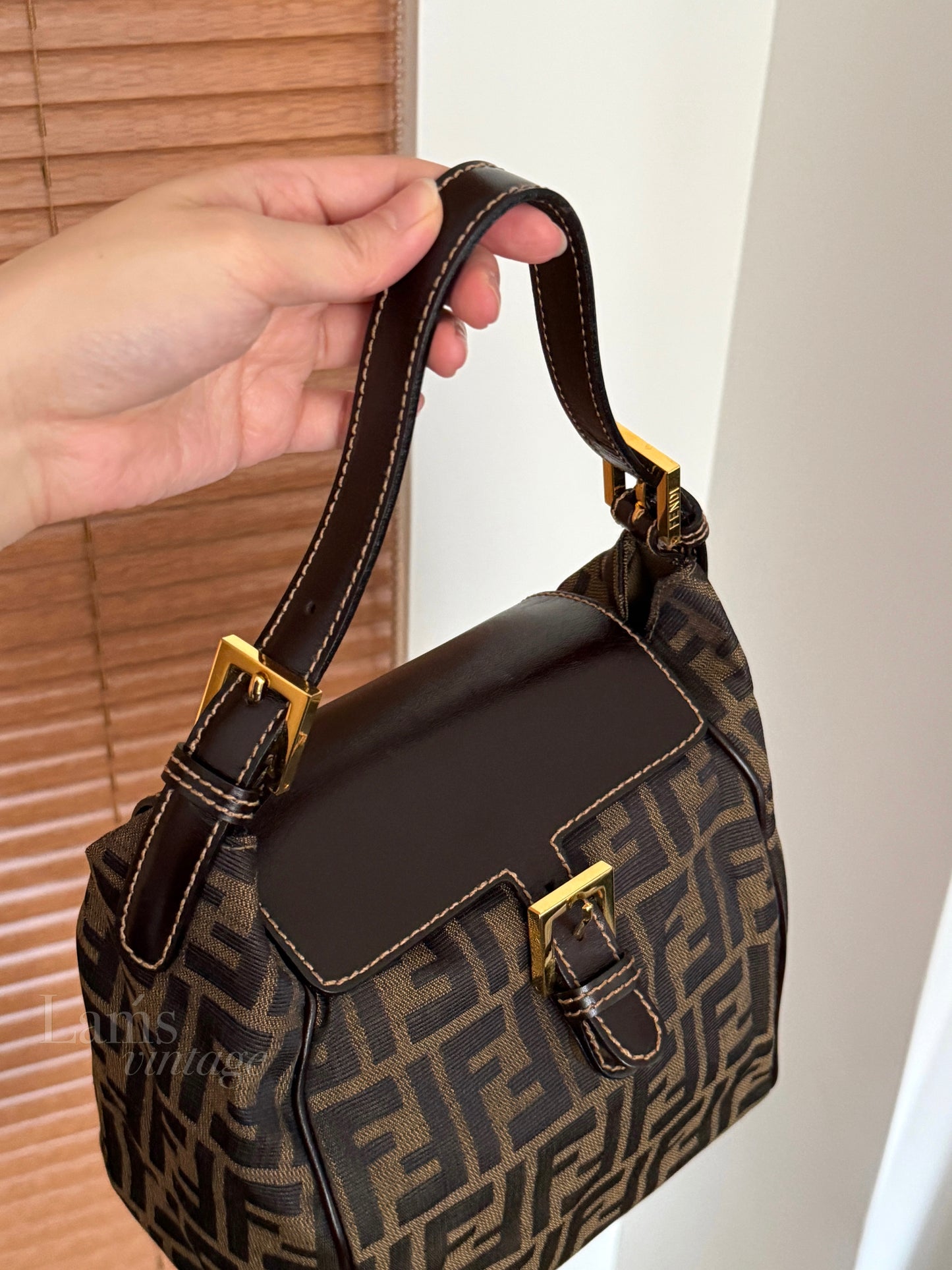 Vintage F e n d i 金扣✨zucca square bag