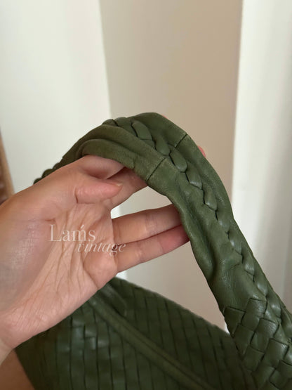 Vintage Bottega Veneta intrecciato olive hobo🍸