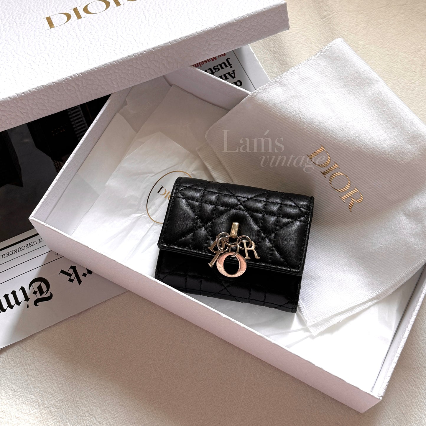 Pre-owned Dior cannage wallet