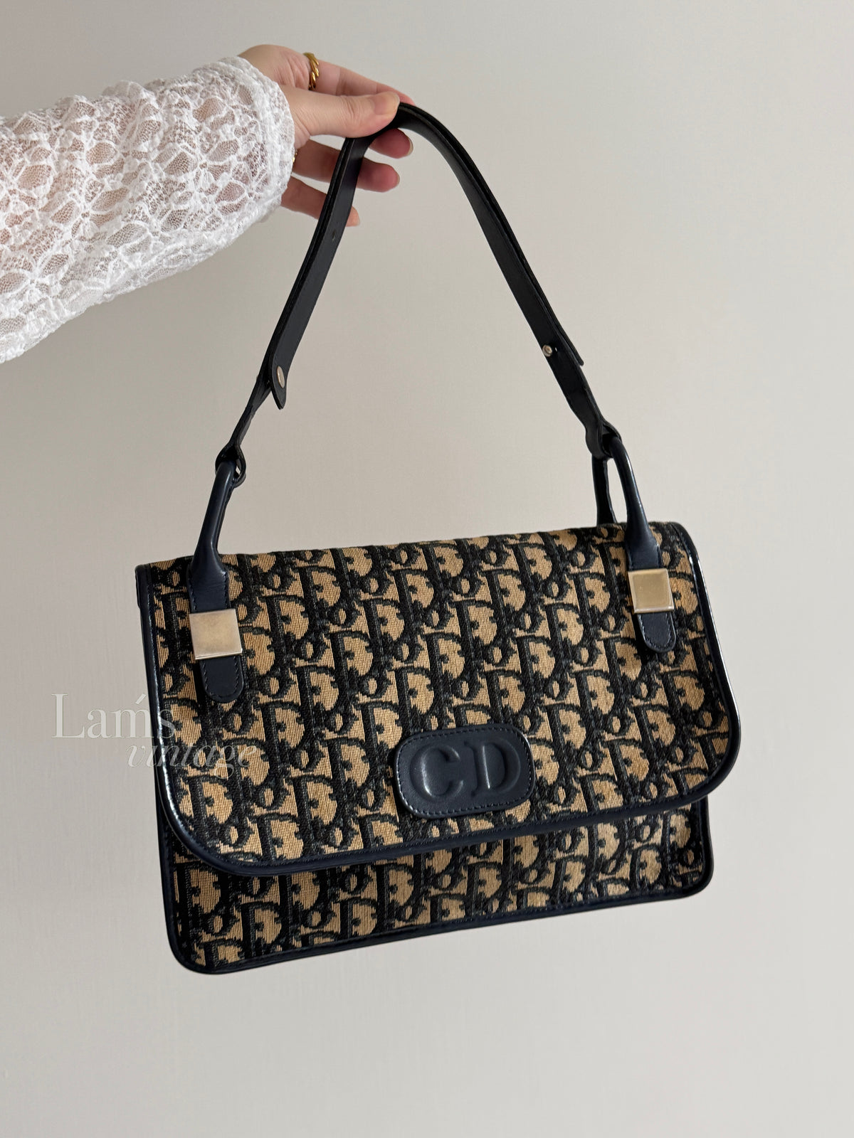 Vintage Dior navy oblique shoulder bag⚓️