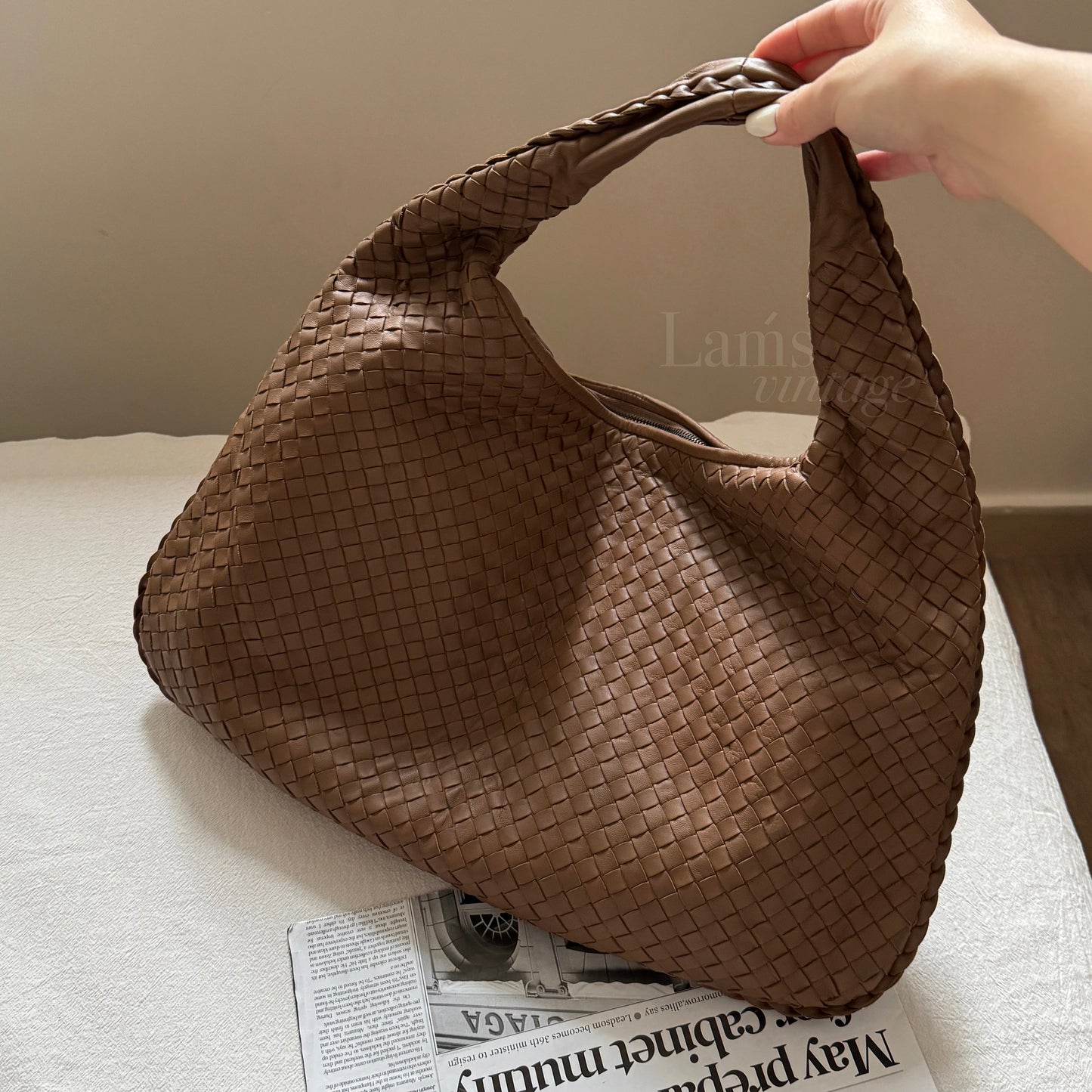 Vintage Bottega Veneta 奶茶色大hobo🥛