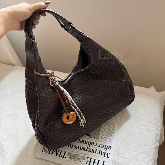 Vintage Bottega Veneta dark brown hobo bag🐻