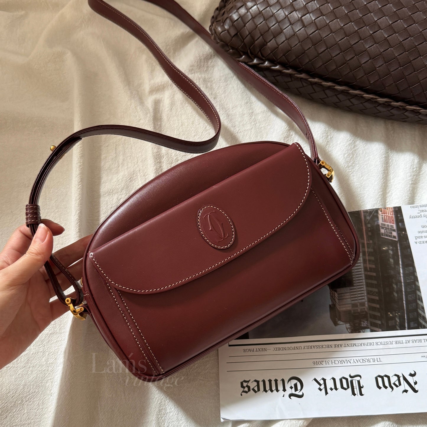 Vintage Cartier bordeaux 2-way蛋蛋袋🍷