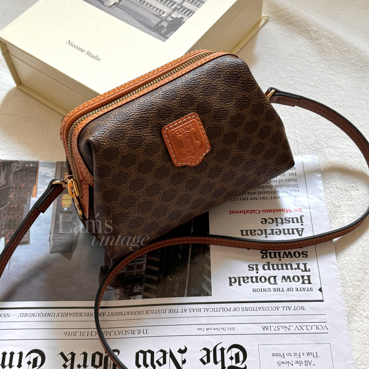 Vintage Celine macadam mini pouch