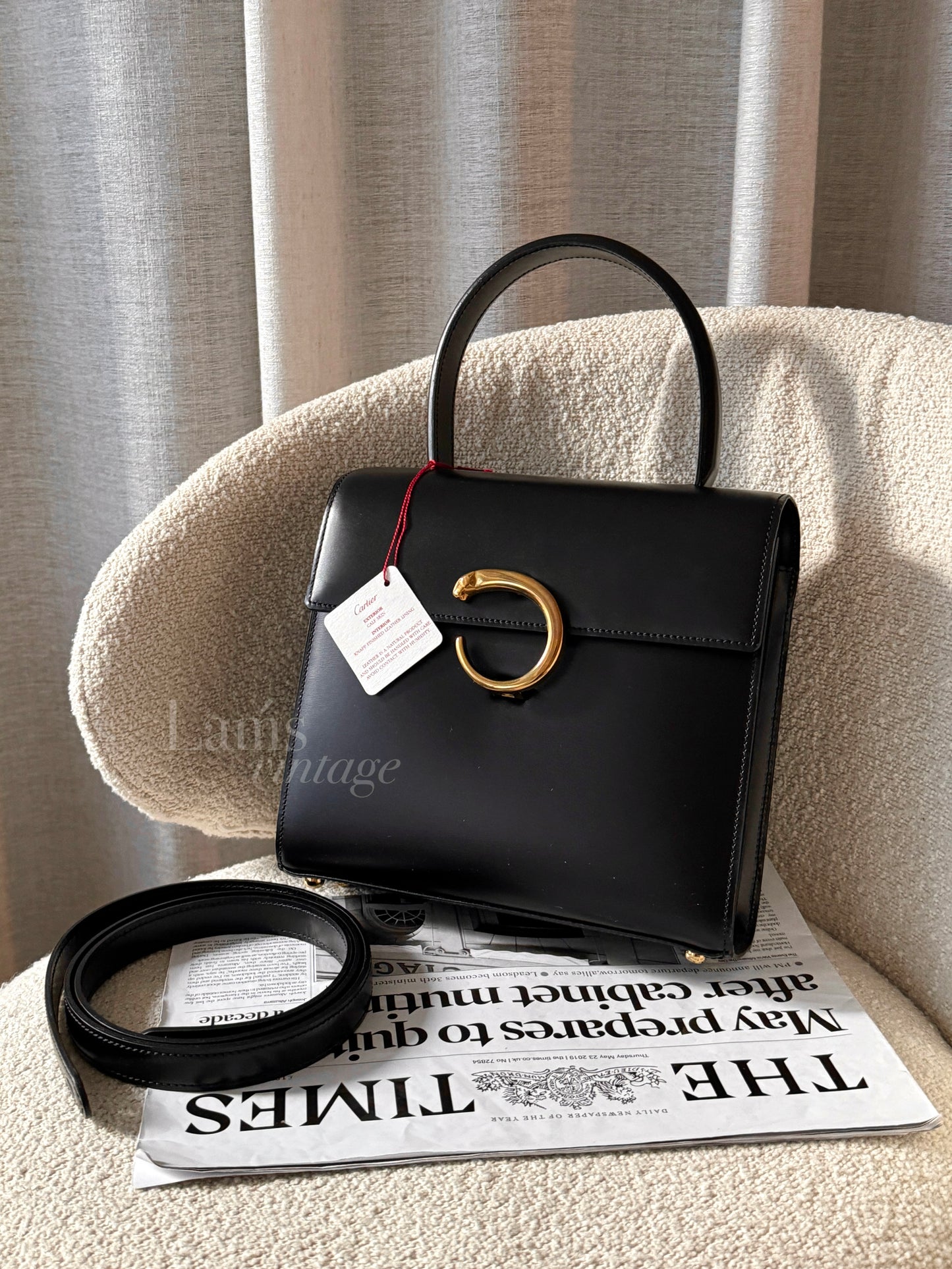 Vintage Cartier 黑金豹頭kelly bag🐆