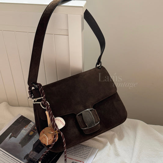 Vintage Salvatore Ferragamo chocolate suede bag