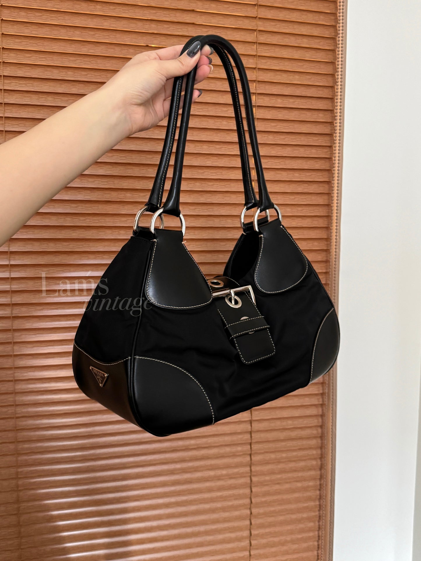 Vintage Prada 機車 buckle hobo bag🏍️