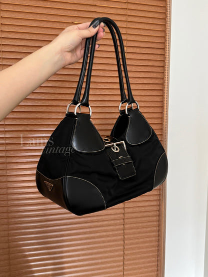 Vintage Prada 機車 buckle hobo bag🏍️