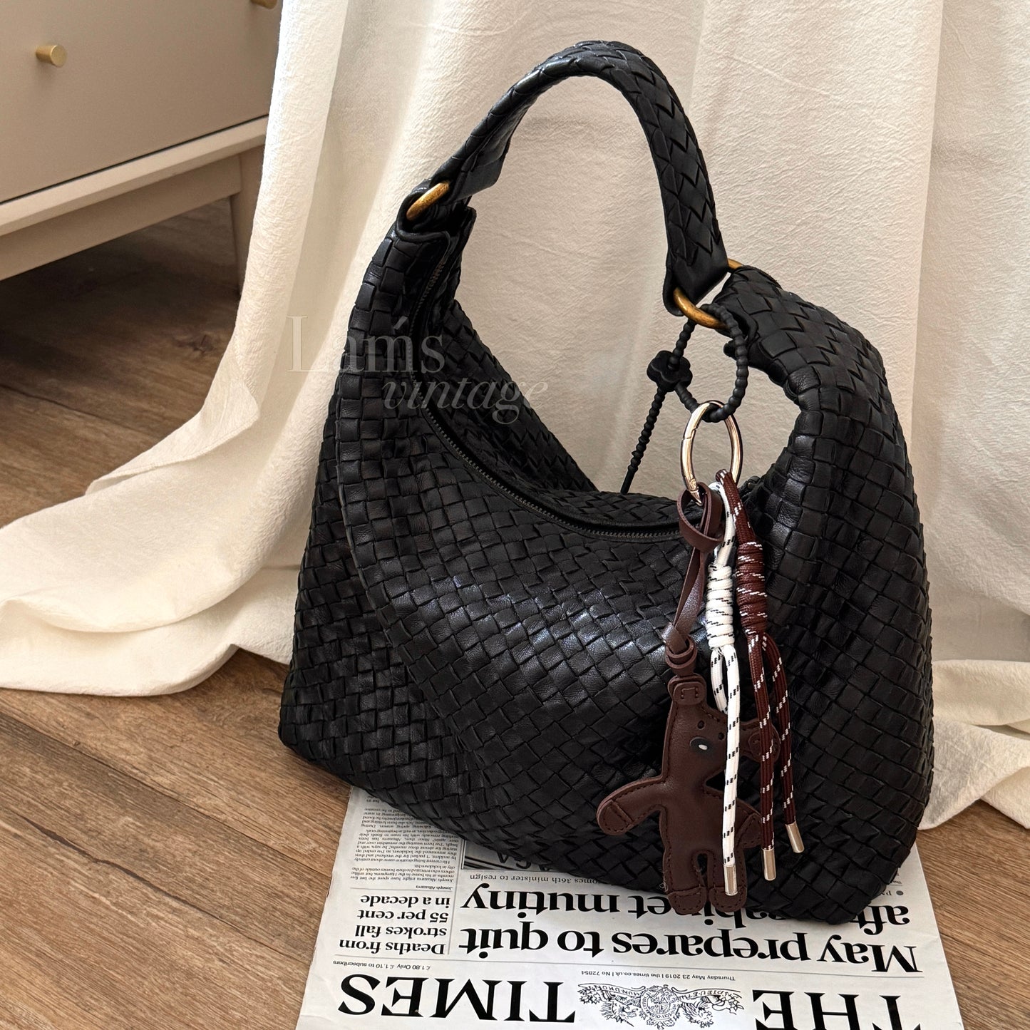 Vintage Bottega Veneta 黑金大hobo bag🎩