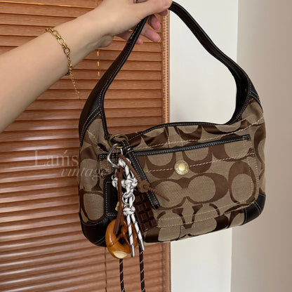 Vintage Coach chocolate hobo🥐