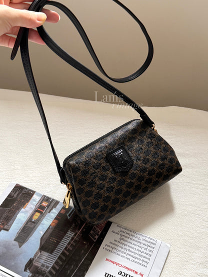 Vintage Celine black macadam mini pouch