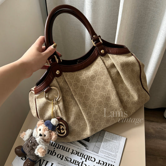 Vintage Gucci monogram canvas tote🐻