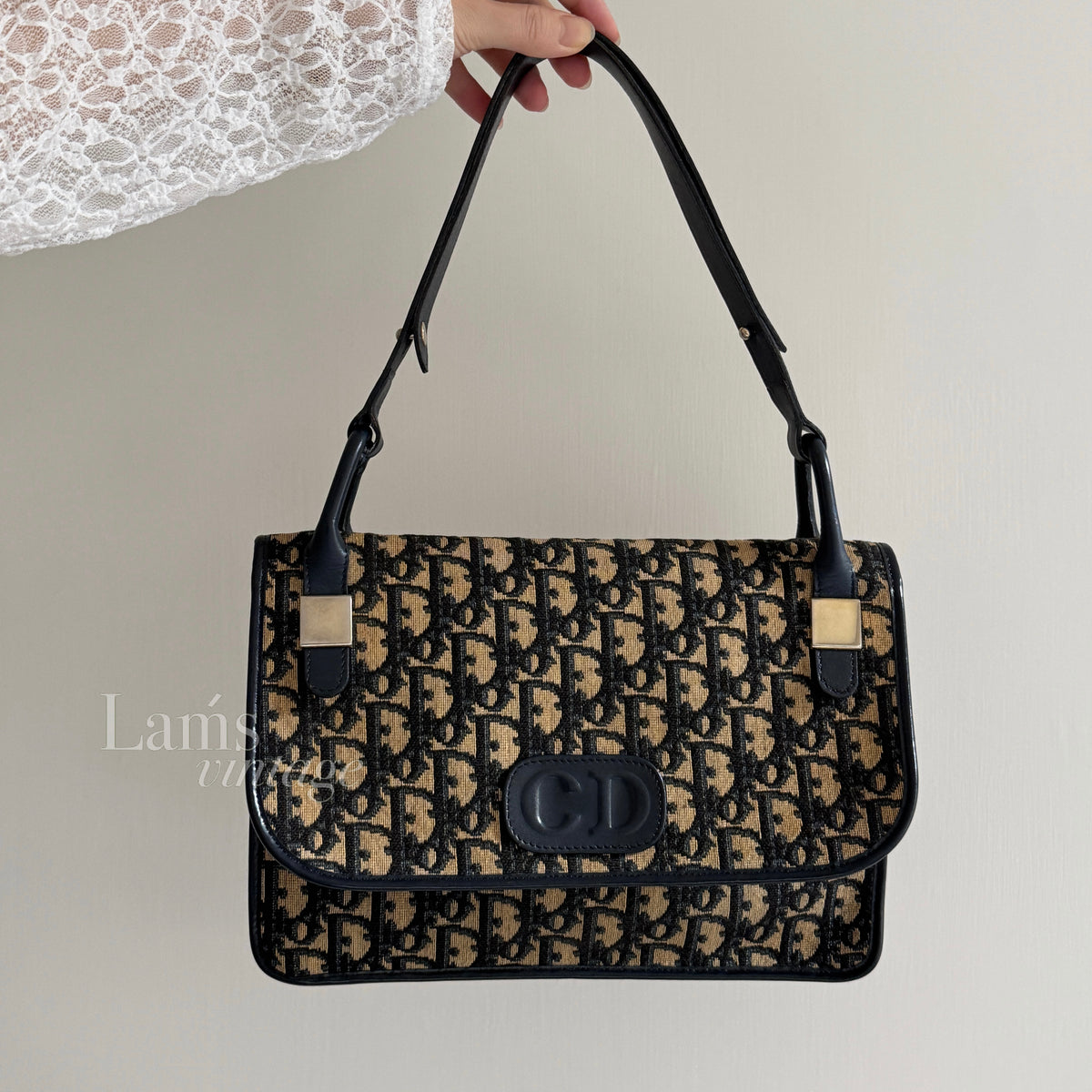 Vintage Dior navy oblique shoulder bag⚓️