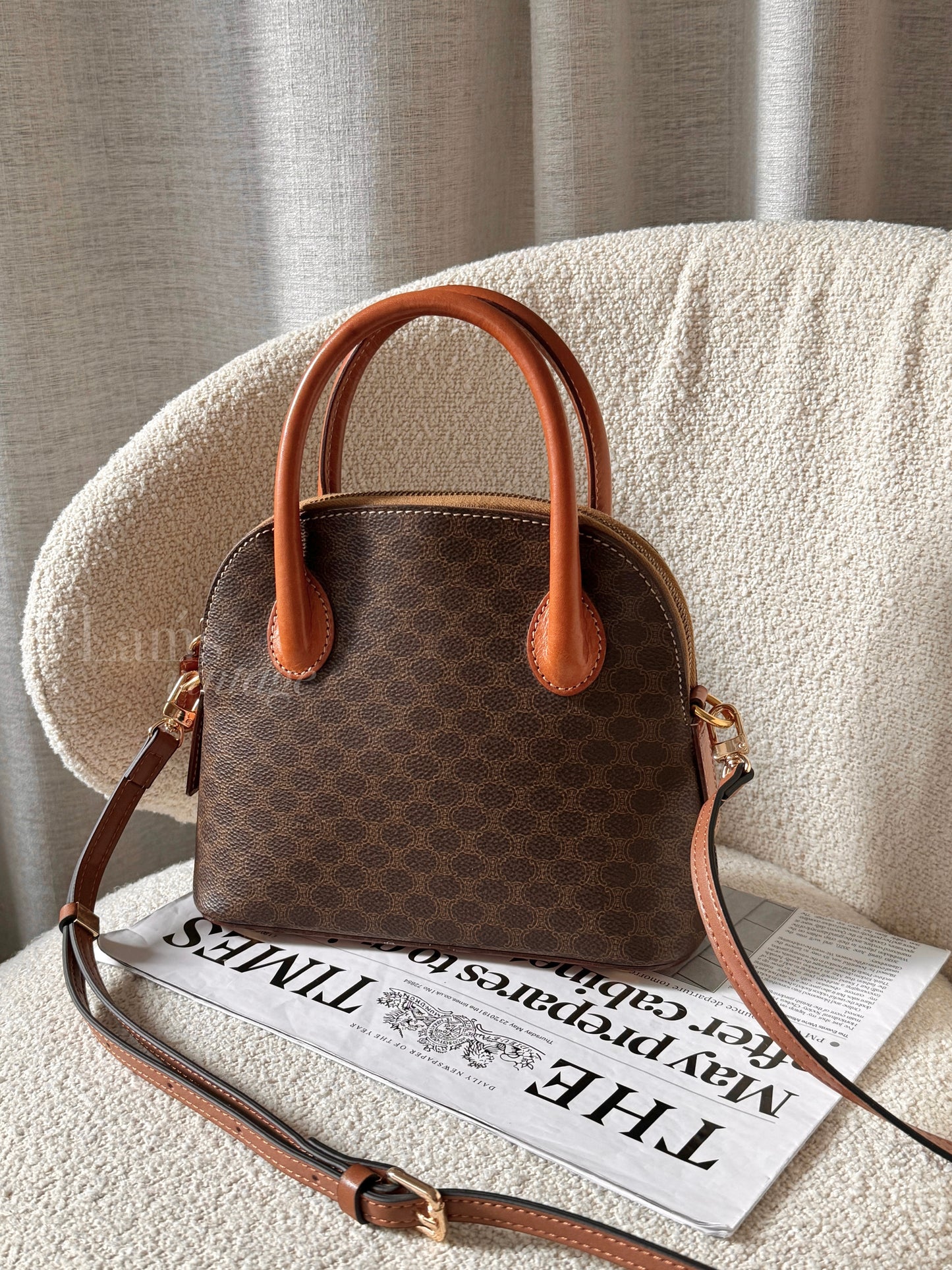 Vintage Celine 2-way macadam alma bag