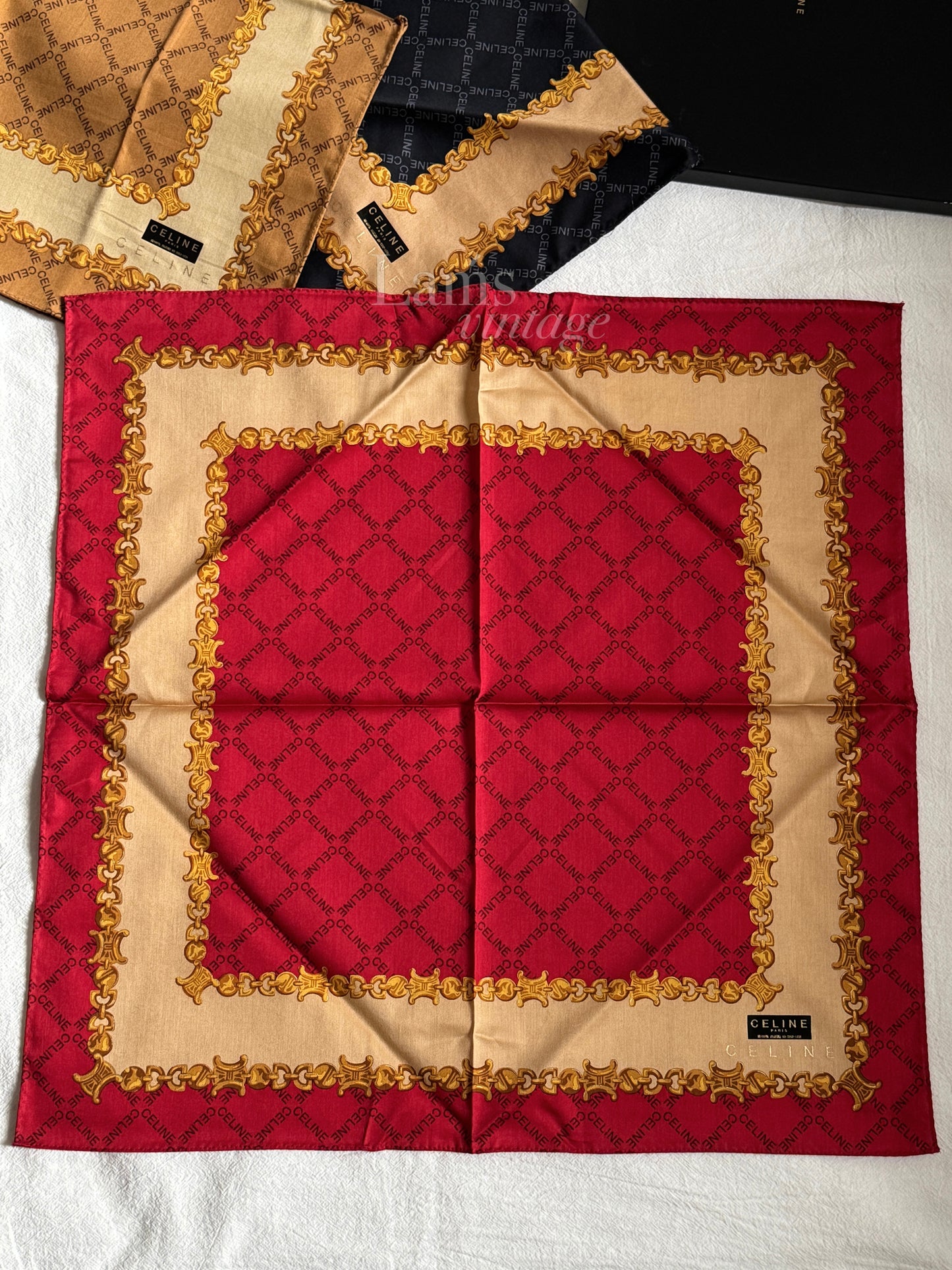Vintage Celine scarfs gift box set of 3