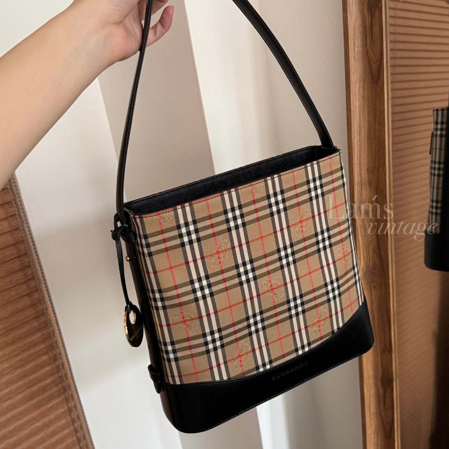 Vintage Burberry 戰馬格紋shoulder bag🪐