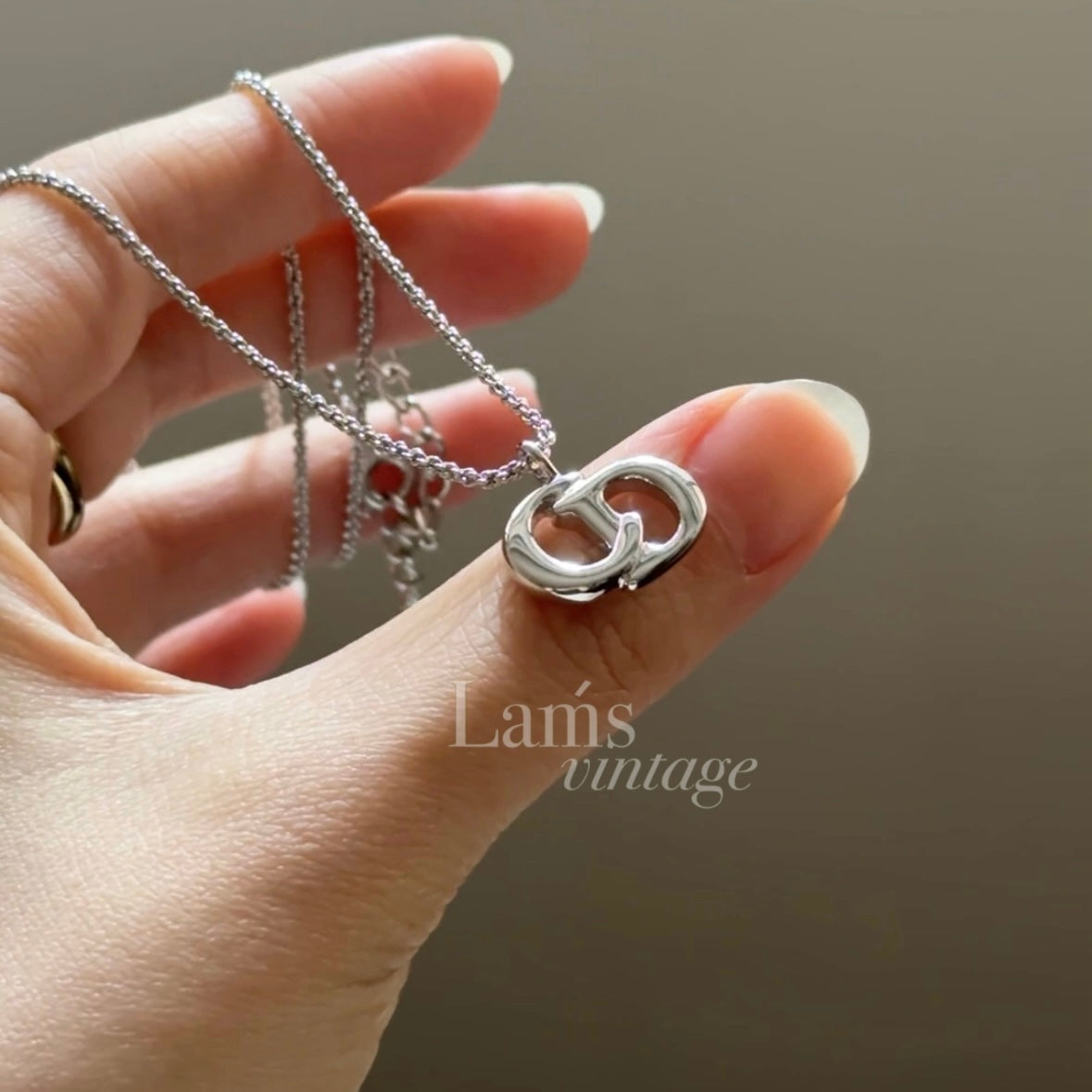 罕有銀色 Vintage Dior CD necklace✨