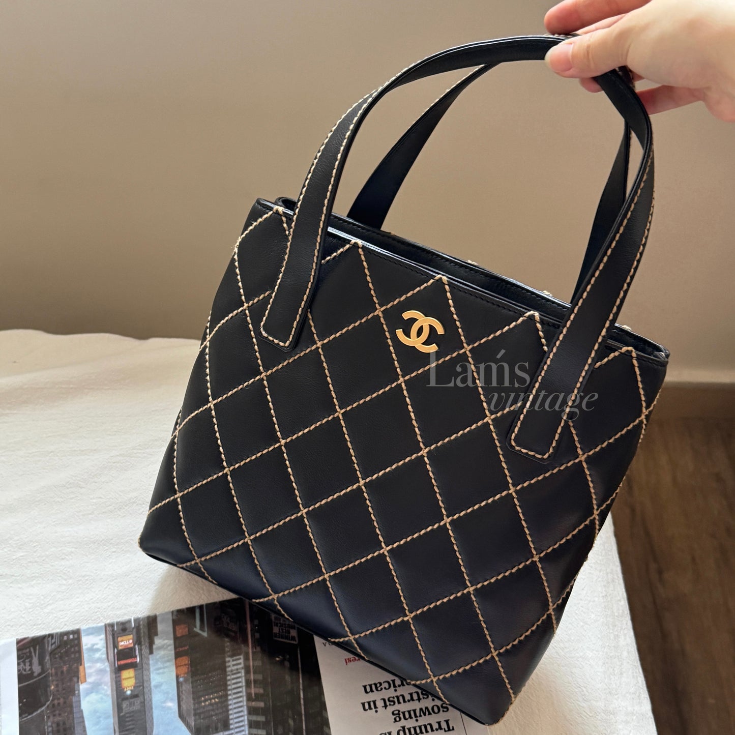 Vintage Chanel calfskin vivian tote
